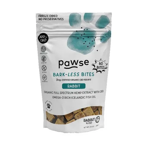 1ea 60pc Pawse 300mg Rabbit Bark-Less Bites - Dog/Cat Supplements